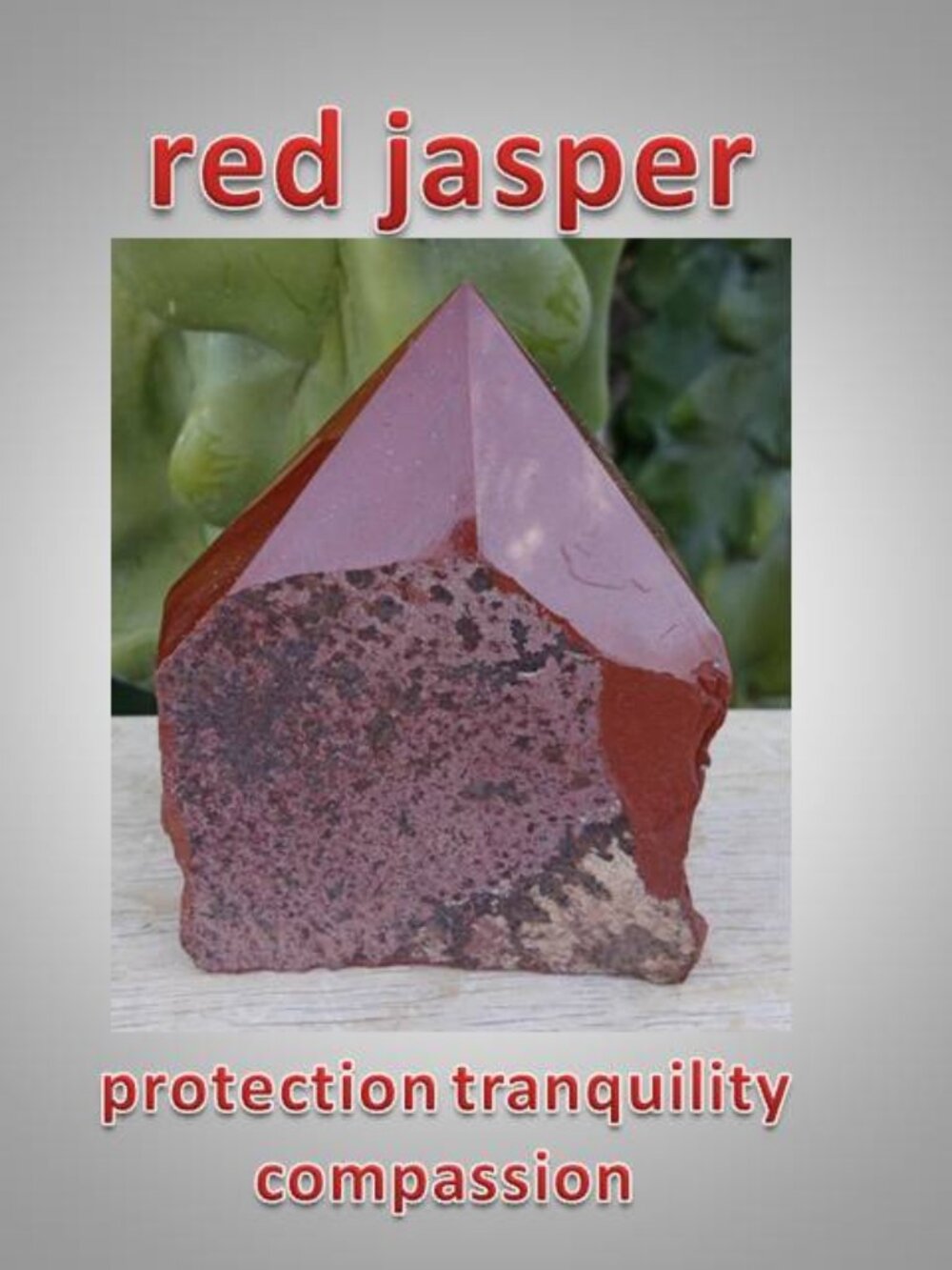 #4 Red Jasper rock stone point Protection : Chakra : Calming